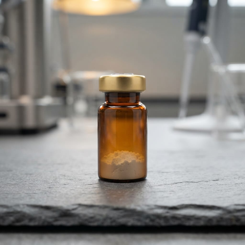 Ipamorelin research compound vial